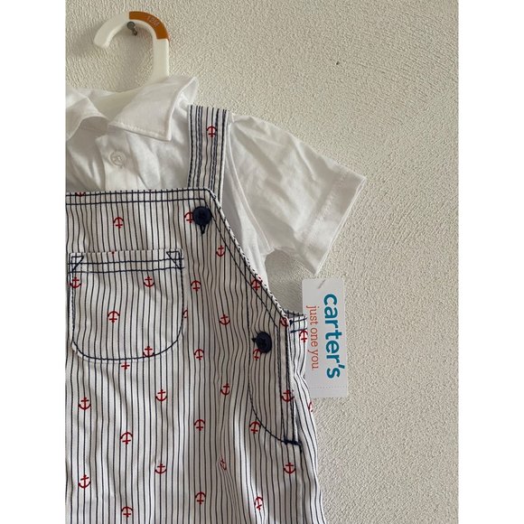 Brand New NWT Carters Sailor Overalls Two Piece Set Size 12 Months - Picture 3 of 3